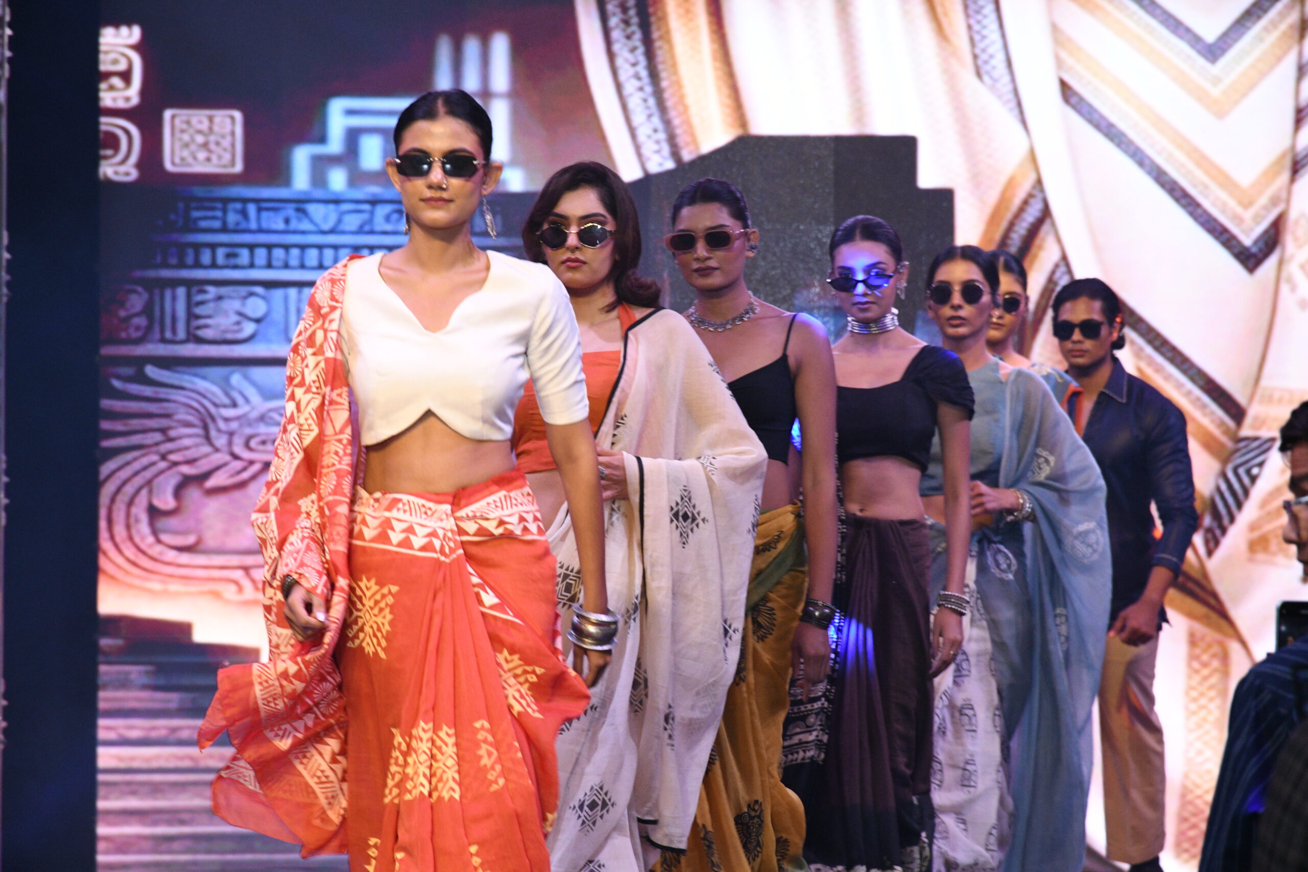 Students backstage at a fashion event